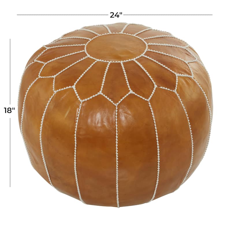 Leather Bohemian Pouf