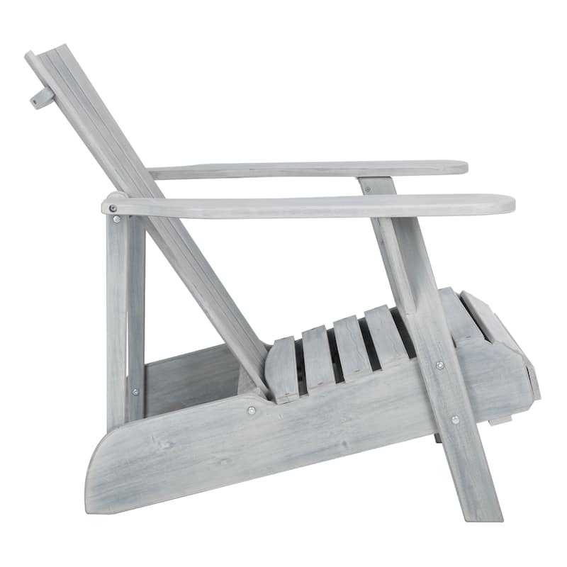 SAFAVIEH Outdoor Mangla Adirondack Chair with Retractable Footrest - 52W x 32D x 30H