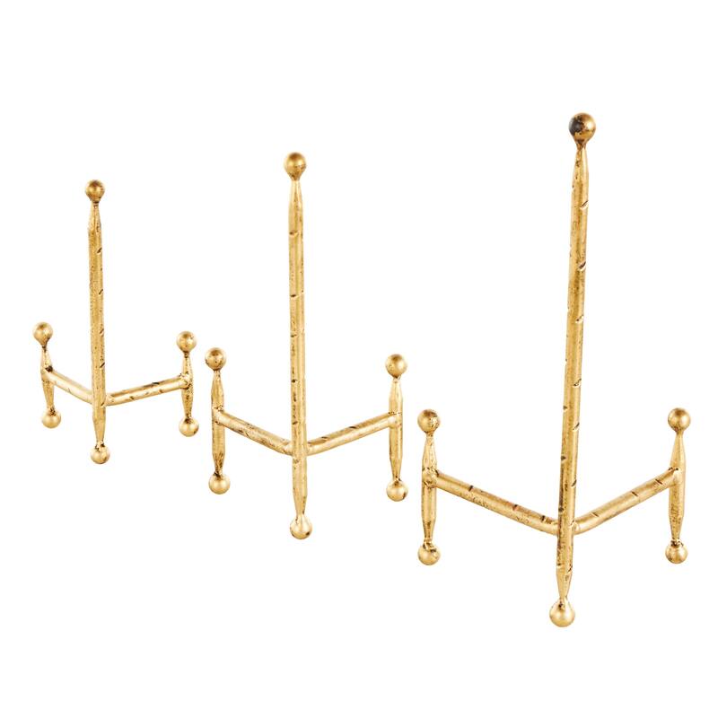 Black or Gold Metal Tabletop Display Easel with Ball Details (Set of 3)