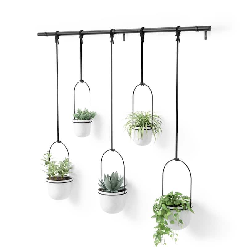 Umbra 1018086 Triflora 7-1/4" Wide Steel Hanging Planters - White
