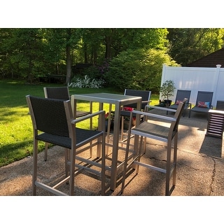 Cape Coral Outdoor 5-piece Aluminum Square Bar Set by Christopher Knight Home