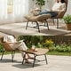 preview thumbnail 27 of 26, 2-Piece Outdoor Wicker Ottomans with Cushions, Weather-Resistant Boho Patio Rattan Footrests for Garden, Porch, and Balcony