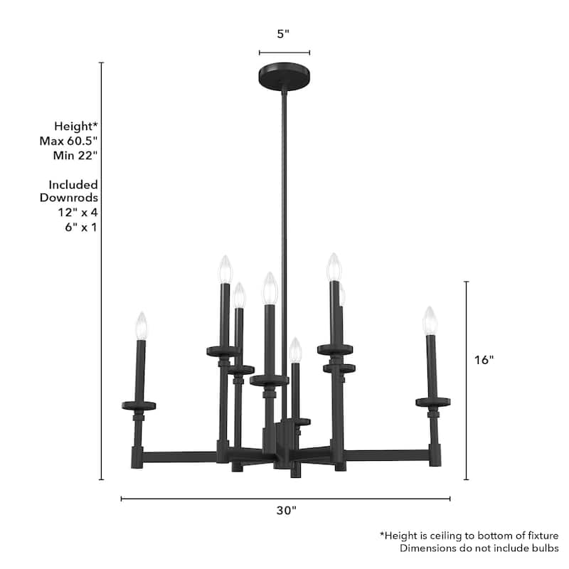 Hunter Briargrove Candle Chandelier - Entry, Dining Room - Glam, Transitional, Modern
