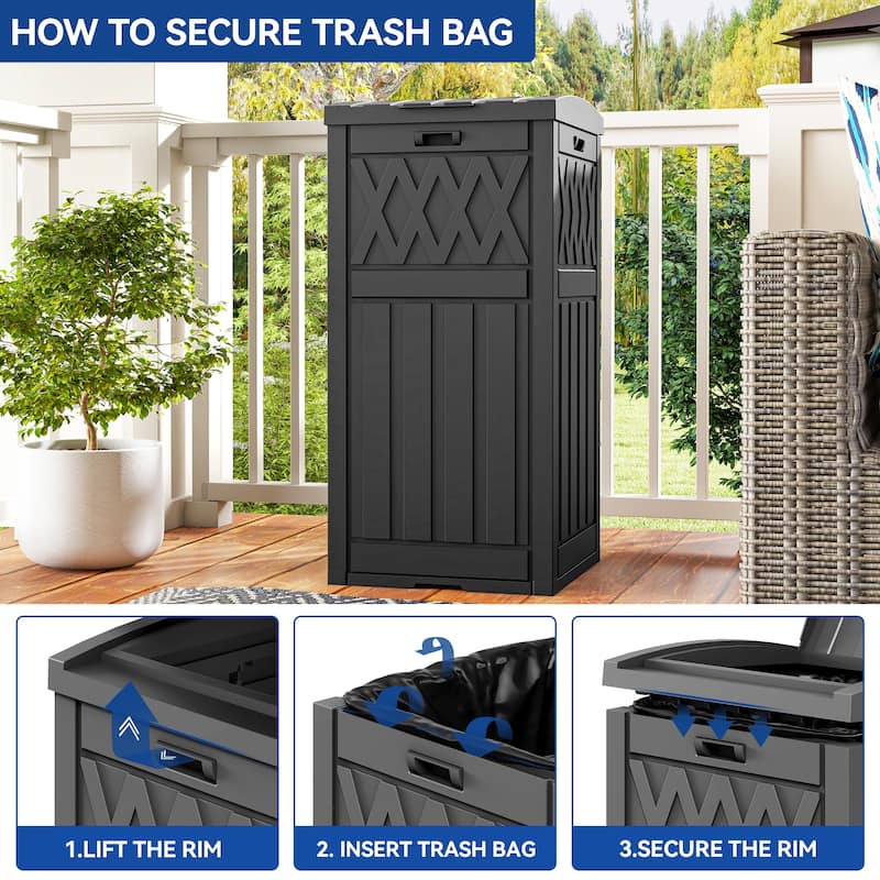 Outdoor Trash Can Deck Box