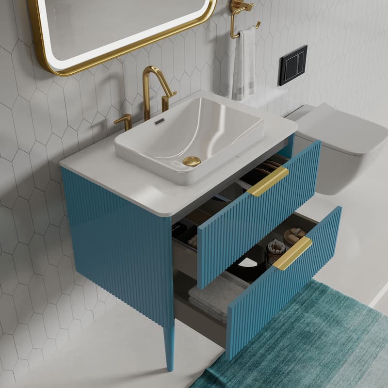 Freestanding Bathroom Vanity with Ceramic Sink