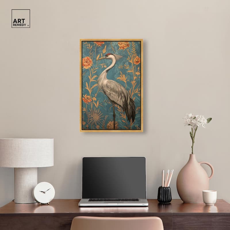 Graceful Grus Gaze Canvas by Art Remedy