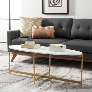 SAFAVIEH Taliyah Oval Coffee Table - 46" W x 18" D x 18" H - Bed Bath