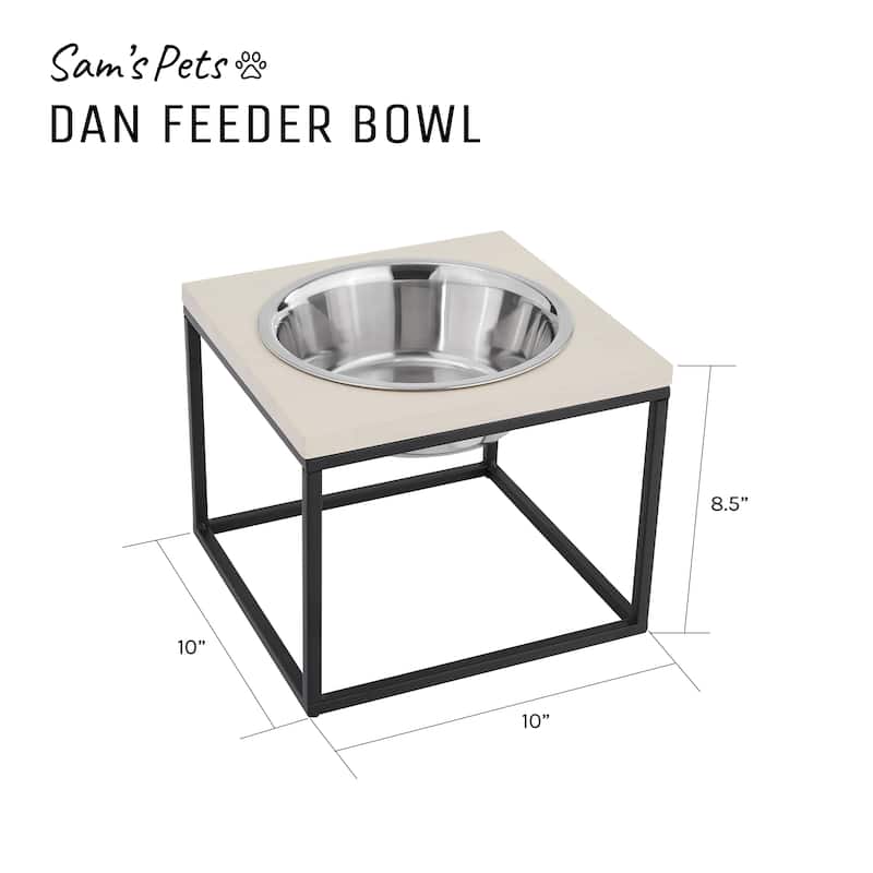 Dan Wood and Stainless steel Pet Bowl