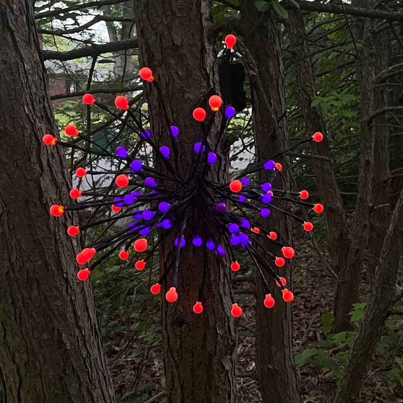 Haunted Hill Farm Set of 6 Battery-Operated Radiant Starburst LED Lights w/ 8 Functions and Timer