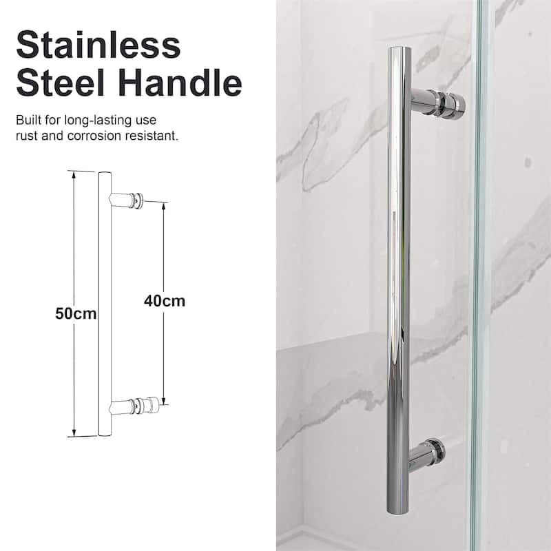 56"-60"W x 72"H Frameless Single Sliding Shower Door