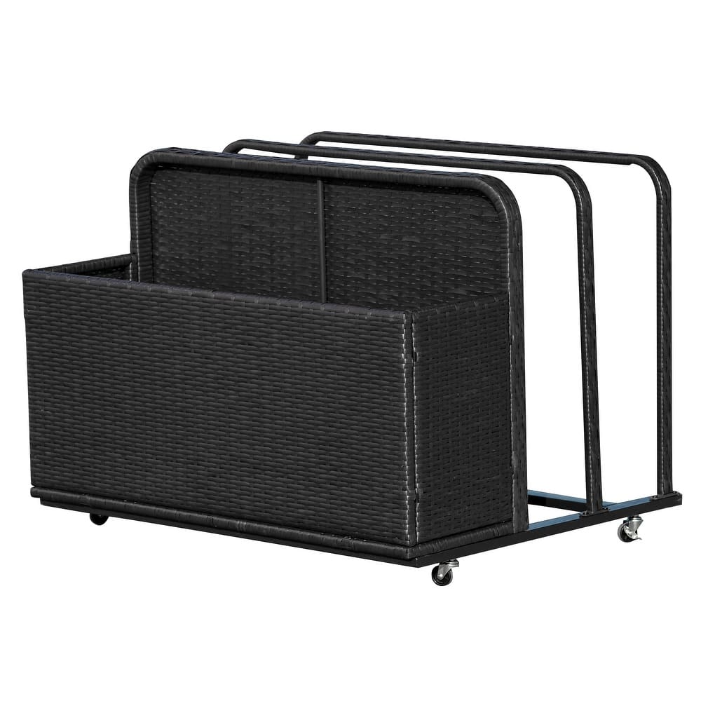 Outsunny Patio Wicker Pool Float Storage Basket