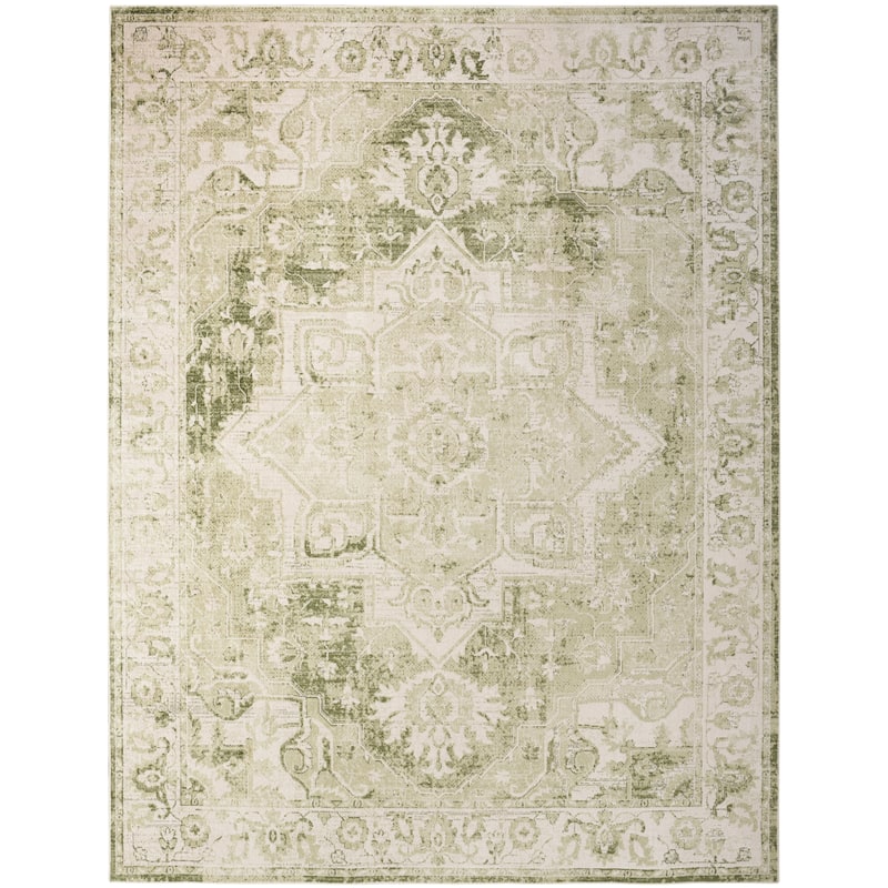 Nourison Astra Machine Washable Distressed Area Rug - 7' 10" x 10' - Ivory/Green
