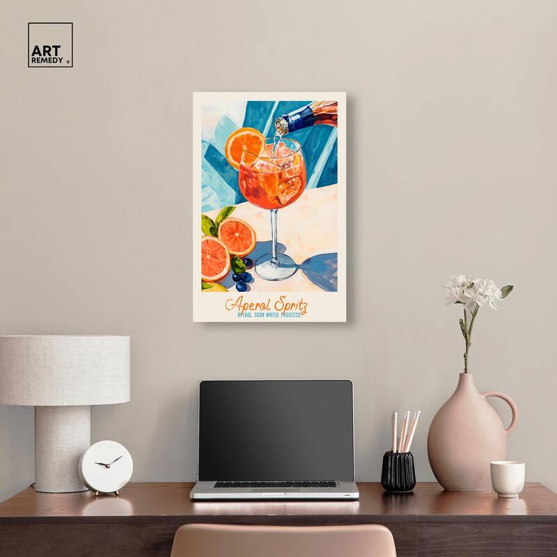 Aperol Spritz Recipe Poster Canvas by Art Remedy, Gallery Wrapped