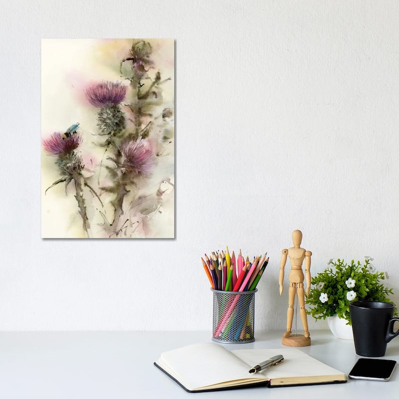 iCanvas "Thistle" by Sophie Rodionov Canvas Print - 12x8x0.75