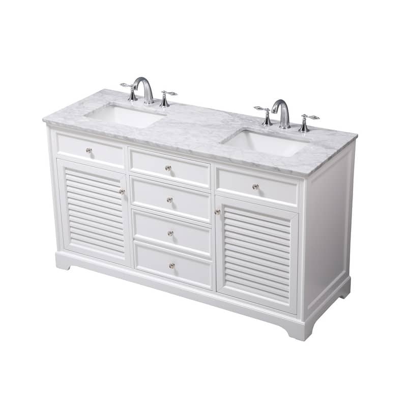 Contemporary 60" Double Bathroom Vanity Set