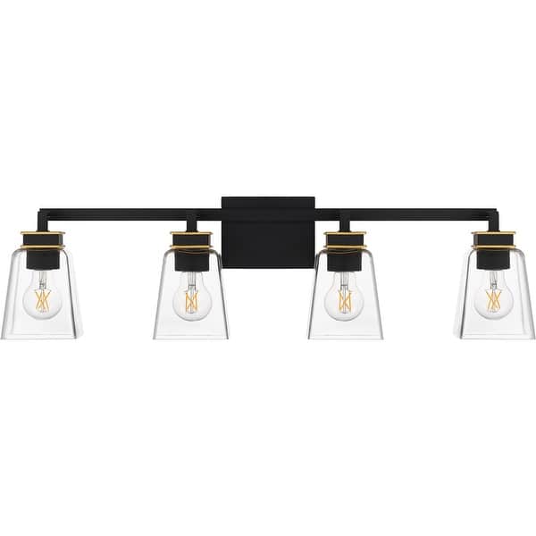 slide 2 of 7, Almany 4-Light Matte Black Bath Light