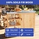 preview thumbnail 3 of 14, Moasis Solid Wood Bar Cart Grill Table Stainless Steel Top for Patio Kitchen Island