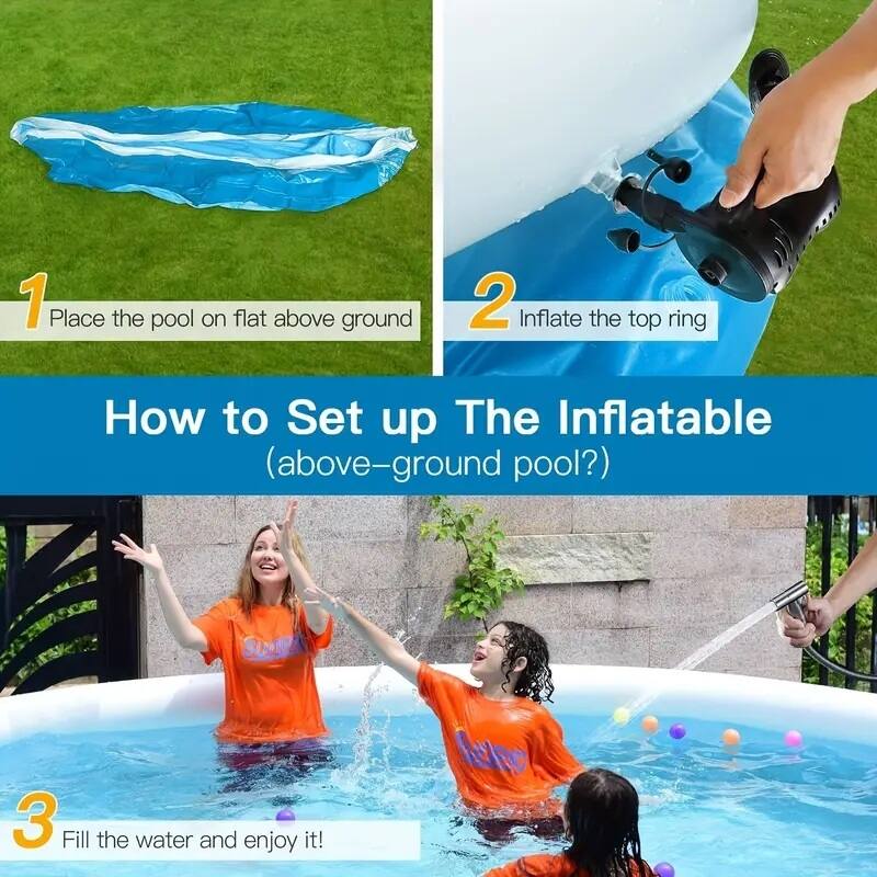 Anmytek Inflatable Above Ground Swimming Pool Portable Outdoor Family Summer Fun