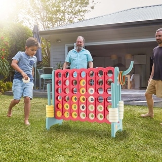 Jumbo 4-to-Score 4 in A Row Giant Game Set with Stickers Carry Bag
