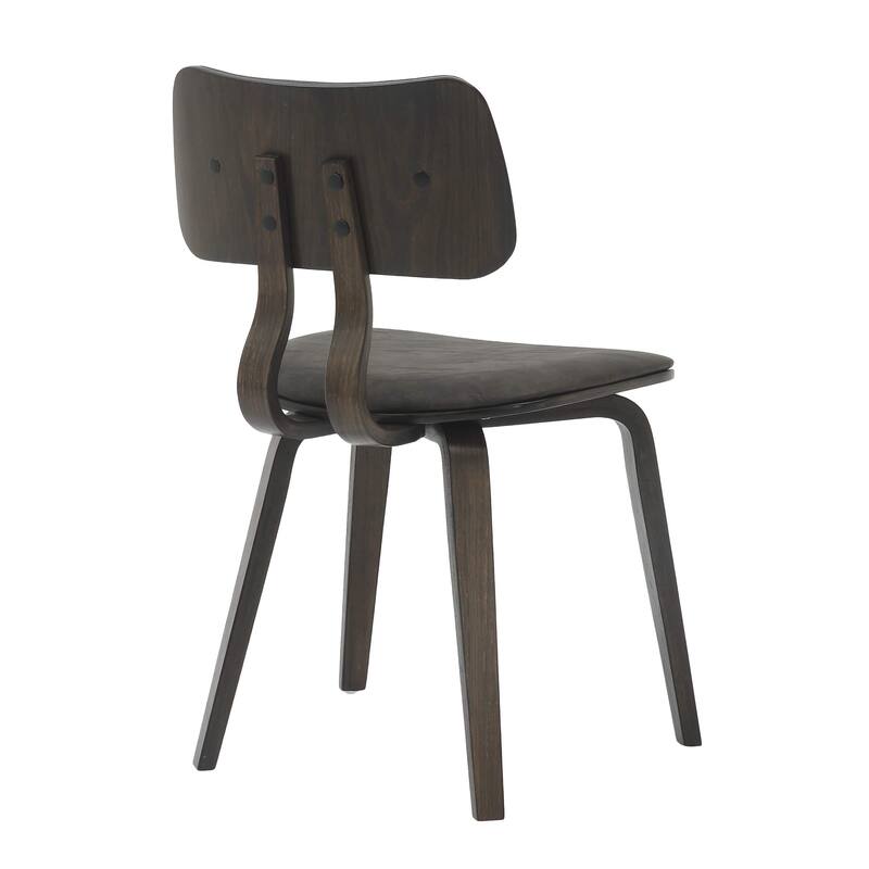 Leather Dining Chairs with Poplar Wood Frame and Open-Back Design Side Chair