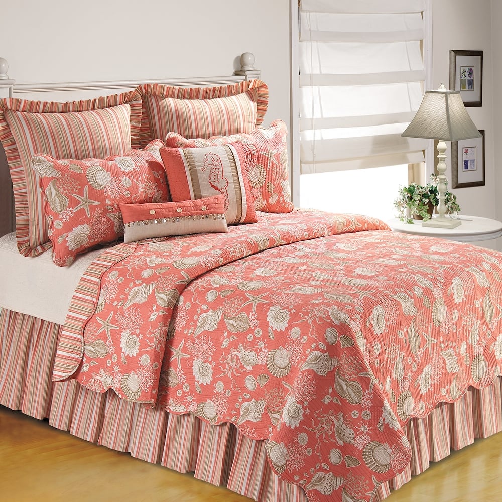 Coral Natural Bedspread Collection