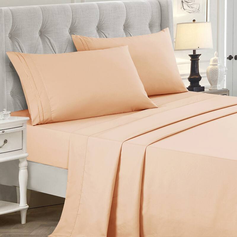 JCrown 3-4 piece sheet set-Variety colors - Twin - Peach