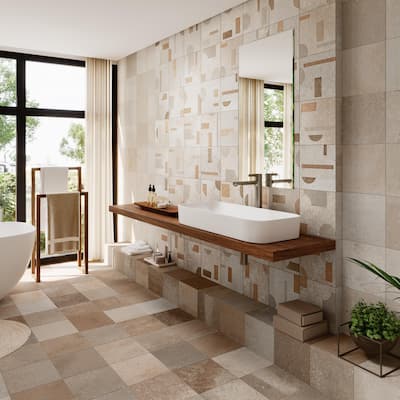 Merola Tile Adagio Decor Element 9-3/4" x 9-3/4" Porcelain Floor and Wall Tile