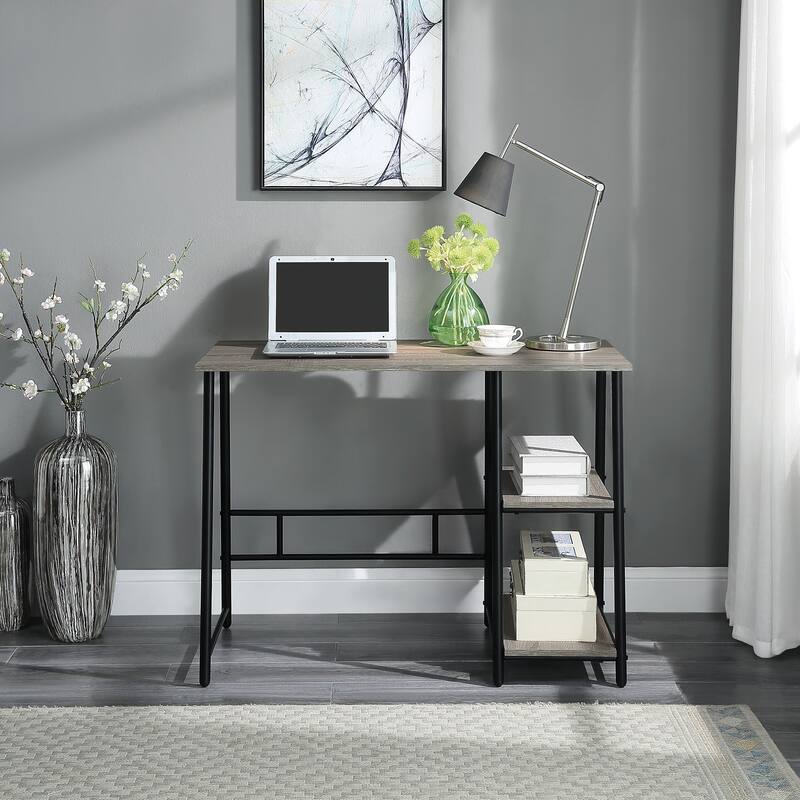Frame Works 40" Desk with Two Storage Shelves