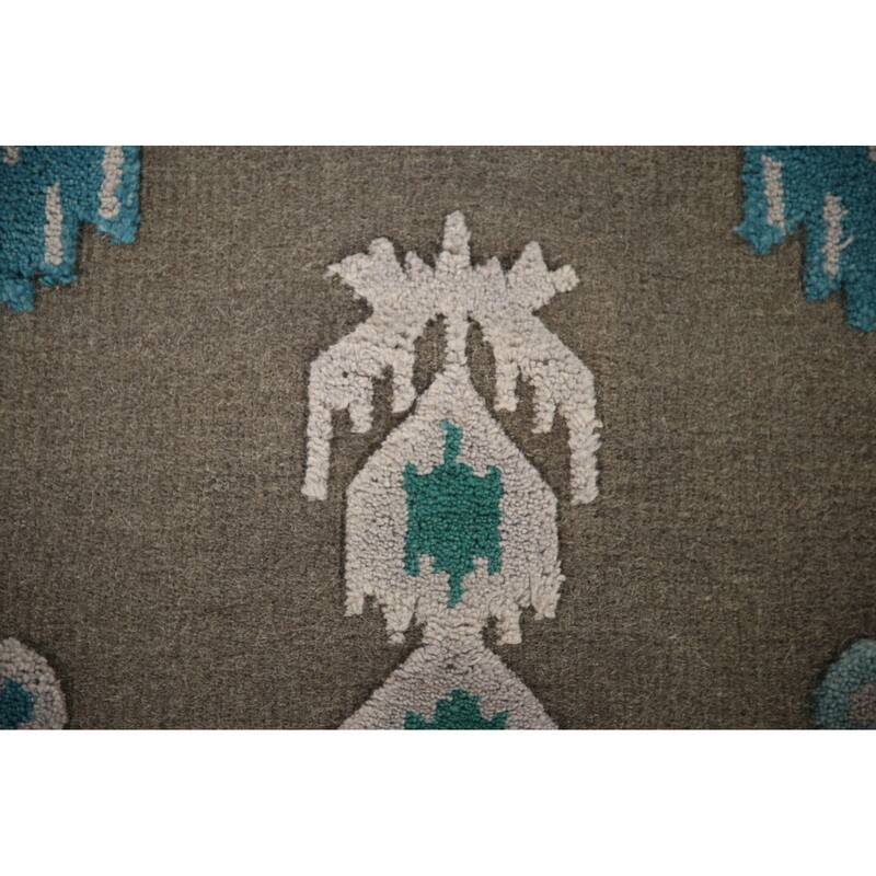 Brown Moroccan Indian Area Rug Hand-Knotted Wool Carpet - 5'1"x 7'11"