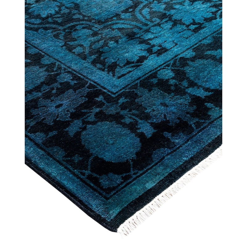 Contemporary Overdyed Wool Hand Knotted Area Rug - 4' 2" x 6' 0"