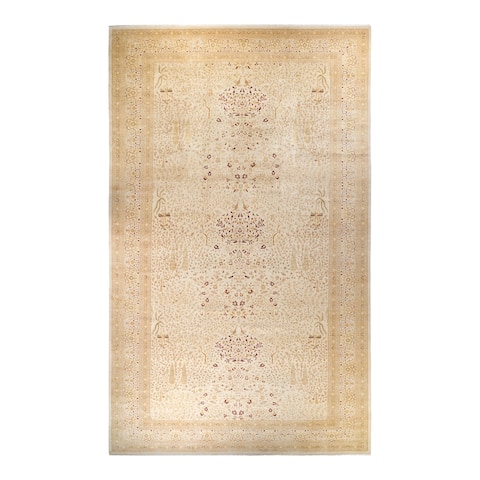 Overton Mogul, One-of-a-Kind Hand-Knotted Area Rug - Ivory, 12' 2" x 20' 10" - 12' 2' x 20' 10'
