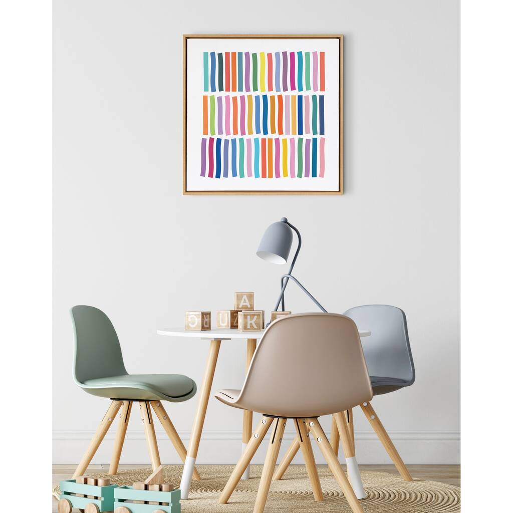 Kate and Laurel Sylvie Whimsical Framed Canvas by Apricot and Birch