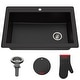 preview thumbnail 12 of 16, KRAUS Forteza Granite 33 inch Undermount Drop-in Kitchen Sink Black