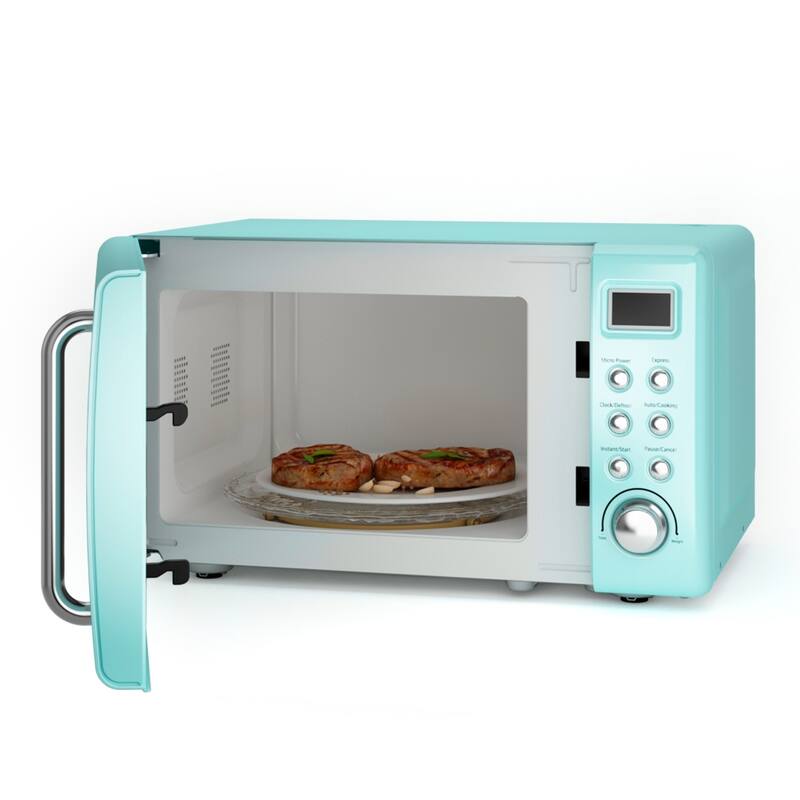 Costway 0.7Cu.ft Retro Countertop Microwave Oven 700W LED Display