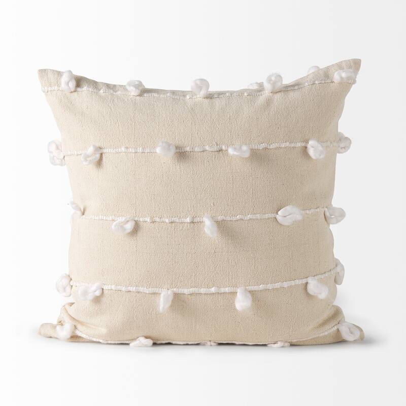 Erica Cream With White Detail Decorative Pillow Cover