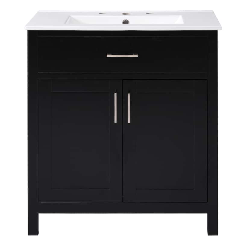 30-Inch Bathroom Vanity with Ceramic Sink and Ample Storage - The Perfect Choice for Small Bathrooms