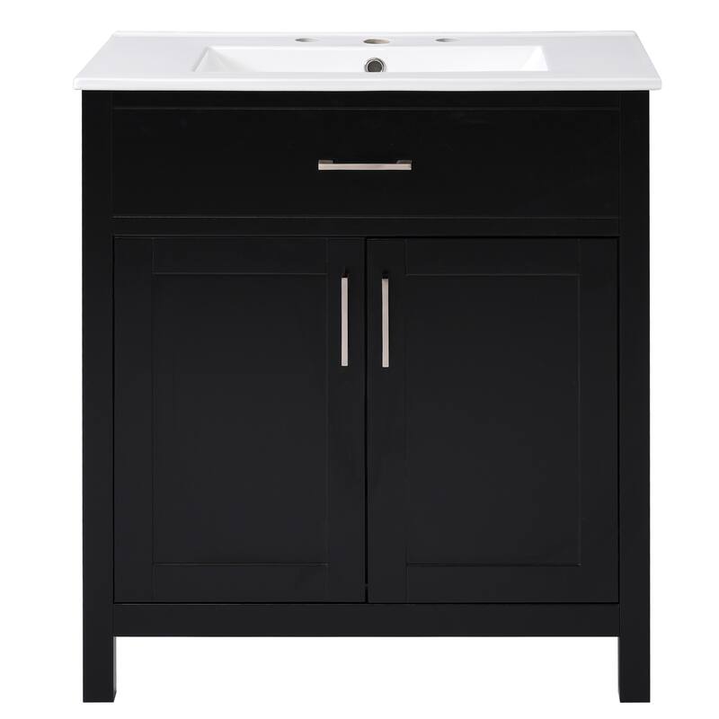30-Inch Bathroom Vanity with Ceramic Sink and Ample Storage