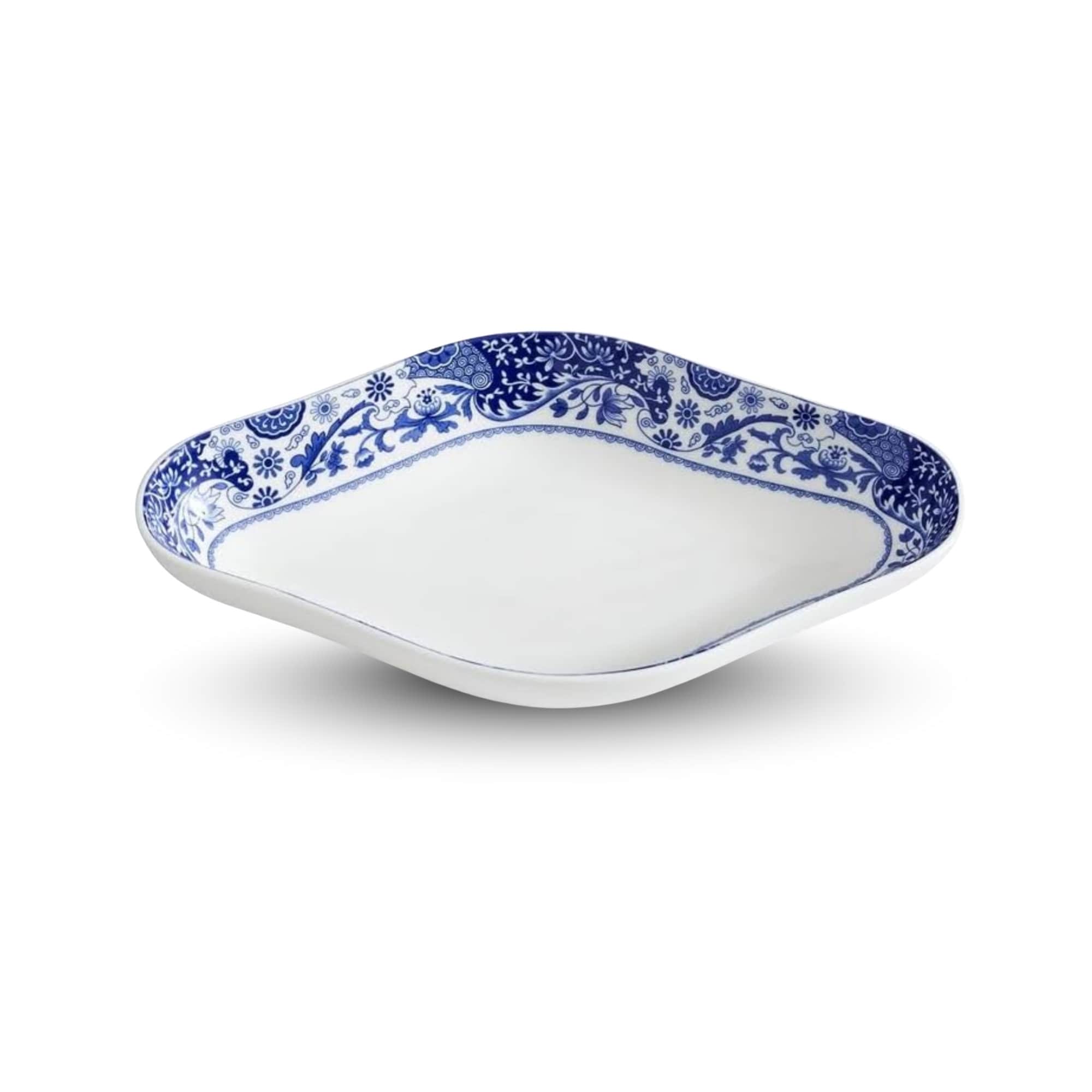 Spode Blue Italian Brocato Diamond Dish - 8.5" x 5.5" H