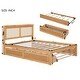 preview thumbnail 35 of 58, Versatile Pull-Out Bed,Full Size Elegant Bed Frame with Rattan Headboard and Sockets