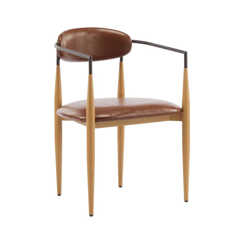 Modern Industrial Elmore Upholstered Dining Chairs (Set of 2) with Iron Frame by Christopher Knight Home