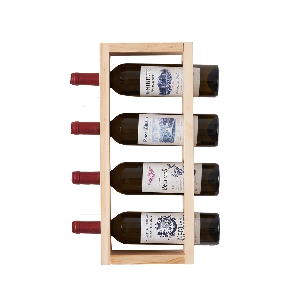 4 Bottle Wall Wine Rack Wine Racks Countertop Solid Wood Wine Rack Bed Bath Beyond 39189554