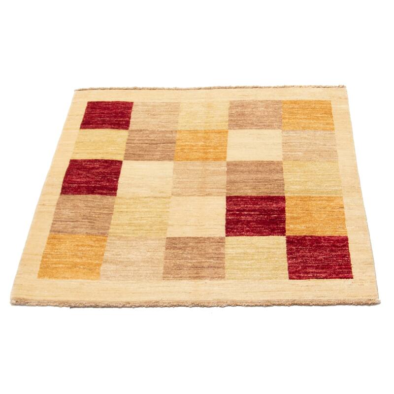 ECARPETGALLERY Hand-knotted Finest Peshawar Ziegler Ivory Wool Rug - 4'0 x 4'2