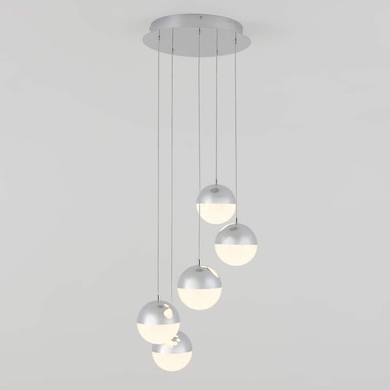 Artika Sparkle 5-Light LED Pendant Ceiling Light, Chrome