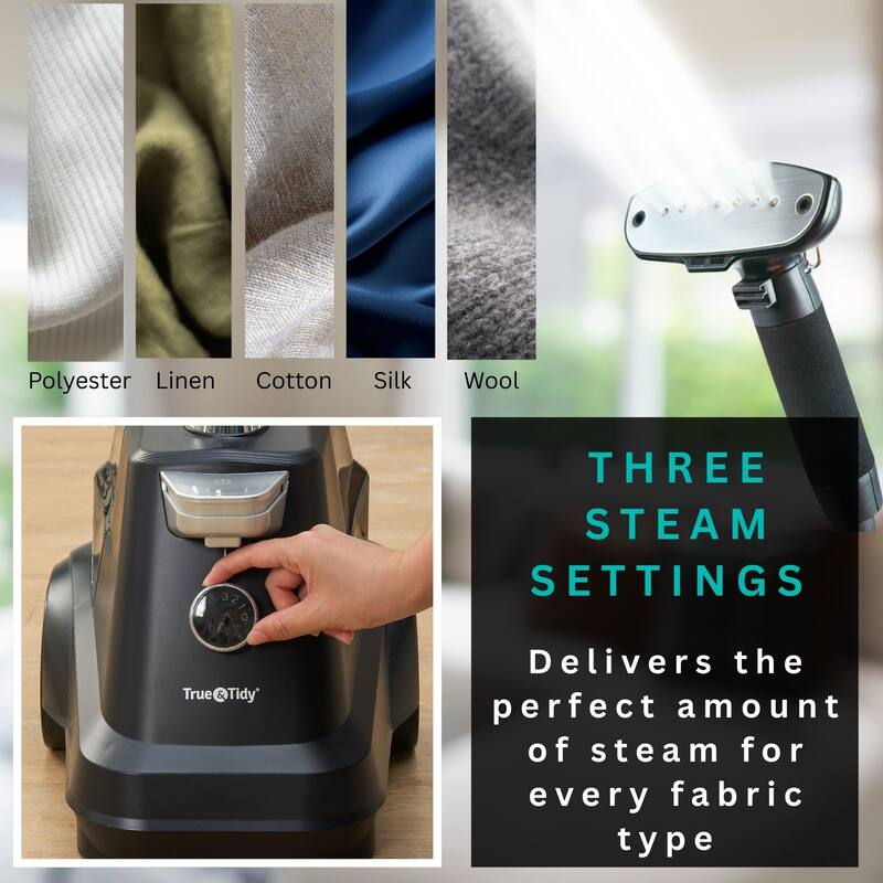 True & Tidy SX3 Heavy-Duty Garment Steamer with Smart Auto Off, Foot Pedal & 3 Steam Settings