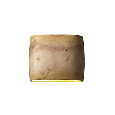 Justice Design Ambiance ADA Greco Travertine Wide Wall Sconce