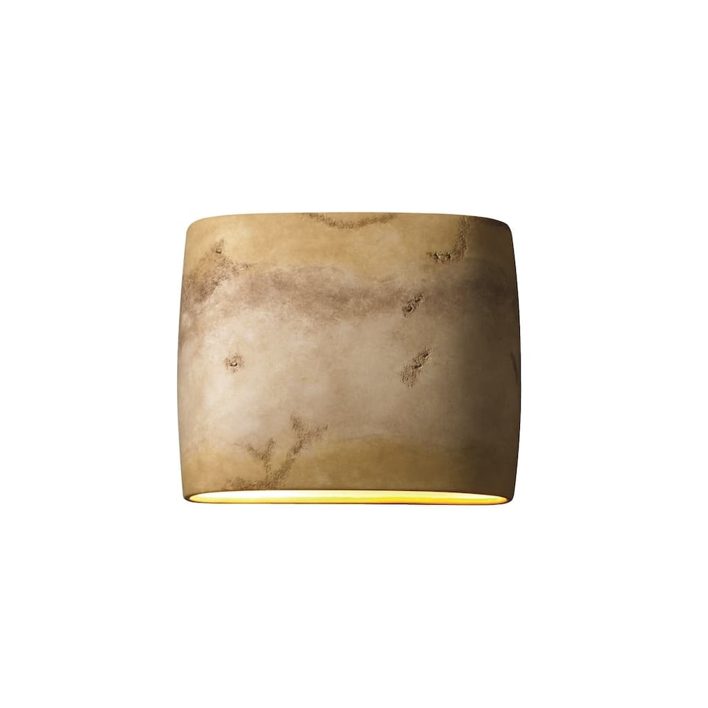 Justice Design Ambiance ADA Greco Travertine Wide Wall Sconce