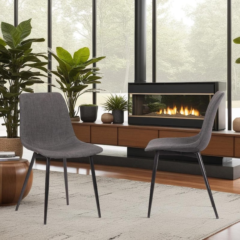 Monte Modern Upholstered Dining Chair in Faux Leather or Fabric