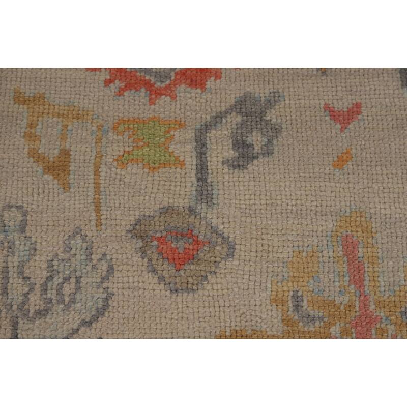 Hand Knotted Oriental 100% Wool Carpet Transitional All-Over Beige & Ivories Oushak Area Rug - 10' 0'' X 7' 11''