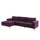 Velvet Upholstered L-Shape Sectional Sofa