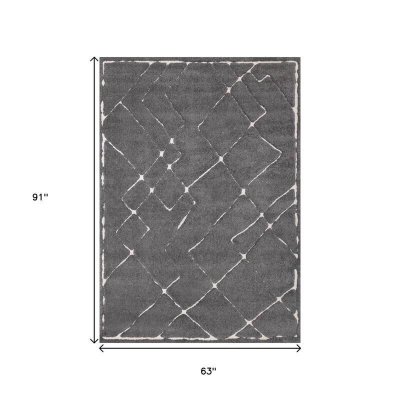 HomeRoots Solid Color Modern Rectangle Area Rug - 5' X 8'